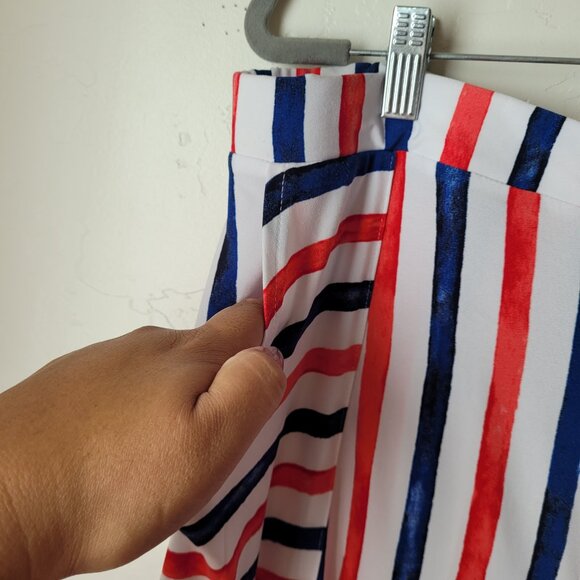 Lane Bryant Striped Crepe Midi Skirt - Picture 8 of 11